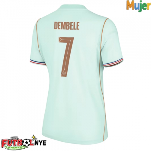 Camiseta Francia Ousmane Dembele #7 Visitante Equipación para mujer Mundial 2026 manga corta